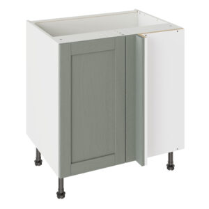 5-Piece Shaker Woodgrain Sage Green 800 Blind Corner Base Kitchen Cabinet