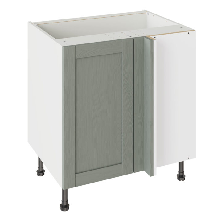 5-Piece Shaker Woodgrain Sage Green 800 Blind Corner Base Kitchen Cabinet