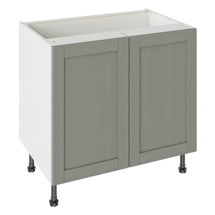 5-Piece Shaker Woodgrain Sage Green 900 Base Kitchen Cabinet