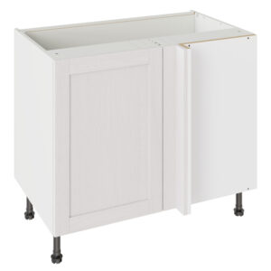5-Piece Shaker Woodgrain White 1000 Blind Corner Base Kitchen Cabinet