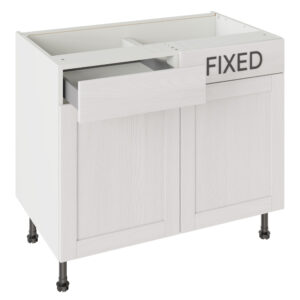 5-Piece Shaker Woodgrain White 1000 LH Drawerline Base Kitchen Cabinet