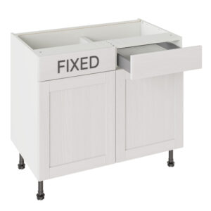 5-Piece Shaker Woodgrain White 1000 RH Drawerline Base Kitchen Cabinet