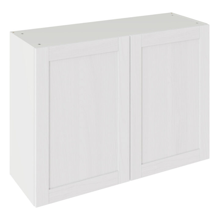 5-Piece Shaker Woodgrain White 1000 Wall Kitchen Cabinet