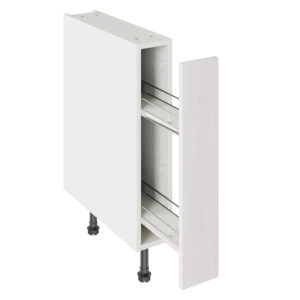 5-Piece Shaker Woodgrain White 150 Base Kitchen Cabinet Pull Out