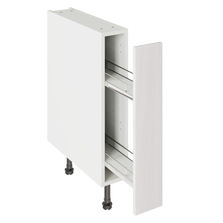 5-Piece Shaker Woodgrain White 150 Base Kitchen Cabinet Pull Out