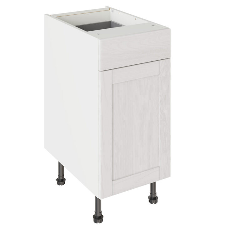 5-Piece Shaker Woodgrain White 400 Drawerline Base Kitchen Cabinet