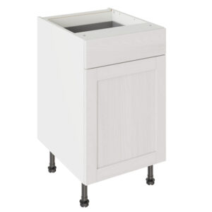 5-Piece Shaker Woodgrain White 500 Drawerline Base Kitchen Cabinet