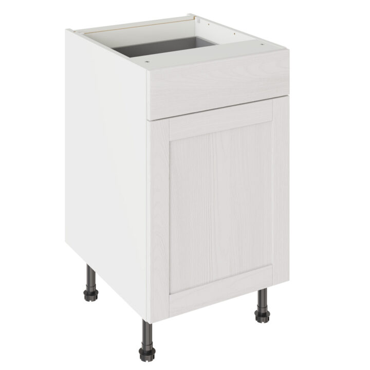 5-Piece Shaker Woodgrain White 500 Drawerline Base Kitchen Cabinet