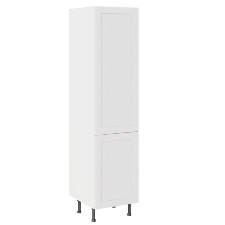 5-Piece Shaker Woodgrain White 500 Larder Cabinet
