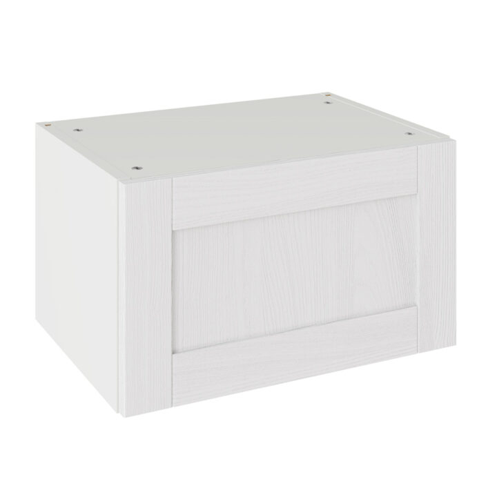5-Piece Shaker Woodgrain White 500 Short Bridging Wall Kitchen Cabinet