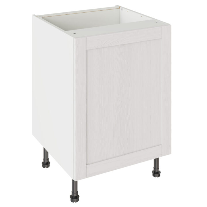 5-Piece Shaker Woodgrain White 600 Base Kitchen Cabinet