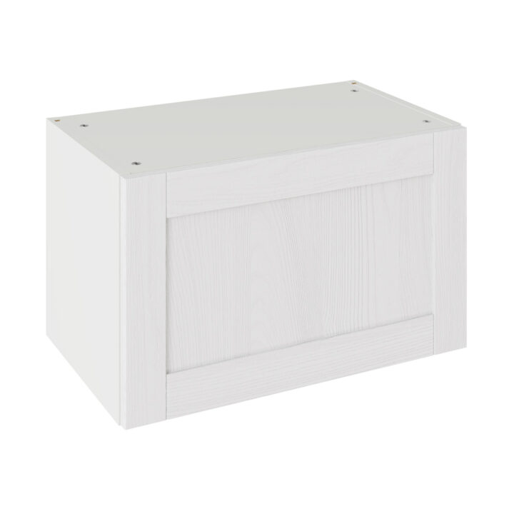 5-Piece Shaker Woodgrain White 600 Bridging Wall Kitchen Cabinet