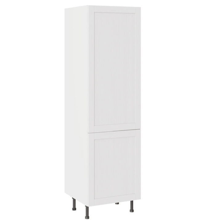 5-Piece Shaker Woodgrain White 600 Larder Cabinet