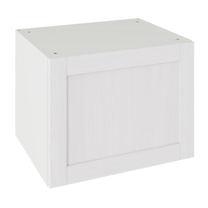 5-Piece Shaker Woodgrain White 600 Single Extractor Wall Kitchen Cabinet