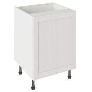 5-Piece Shaker Woodgrain White 600 Sink Hob Base Kitchen Cabinet