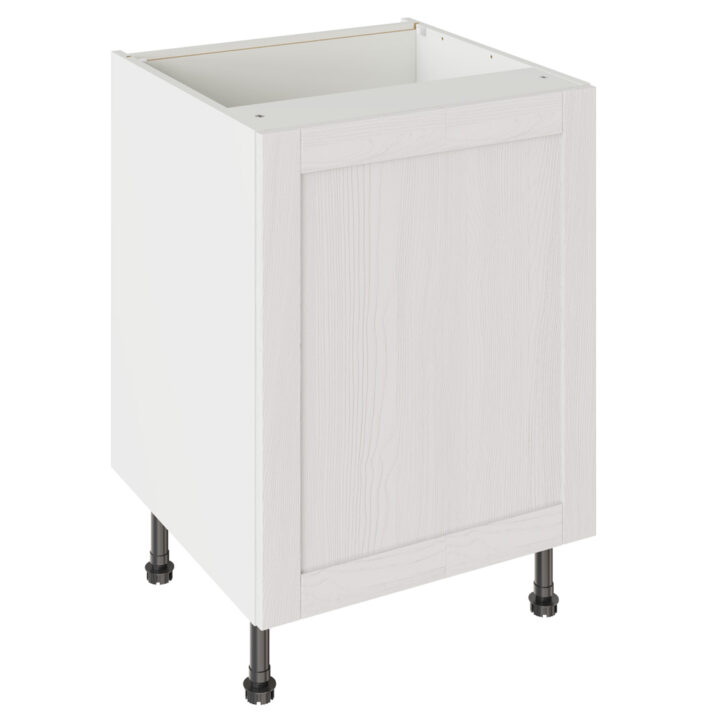 5-Piece Shaker Woodgrain White 600 Sink Hob Base Kitchen Cabinet
