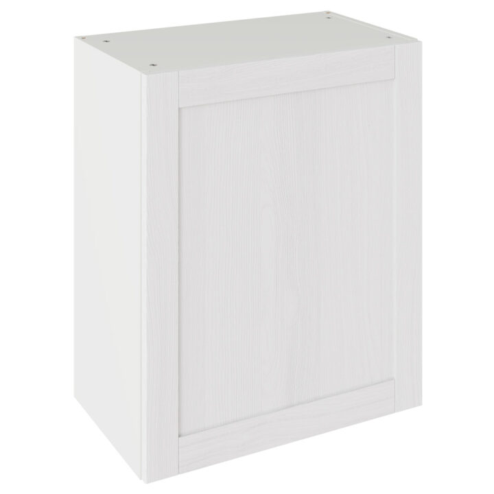 5-Piece Shaker Woodgrain White 600 Wall Kitchen Cabinet