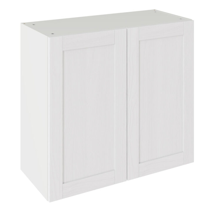 5-Piece Shaker Woodgrain White 800 Wall Kitchen Cabinet