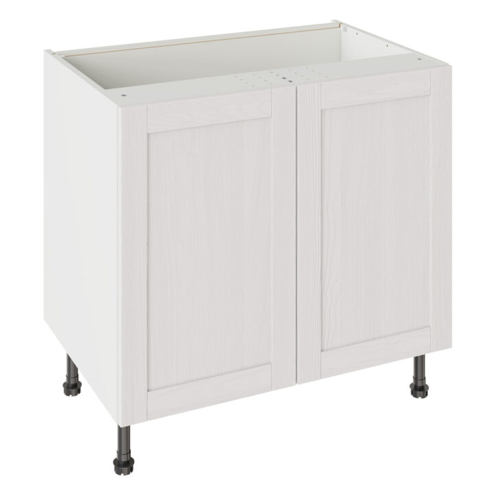 5-Piece Shaker Woodgrain White 900 Base Kitchen Cabinet