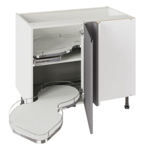 J Pull Gloss Dust Grey 1000 Base Kitchen Cabinet With Dual Handed Nuvola Blind Corner