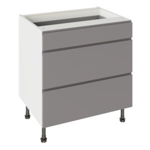 J Pull Gloss Dust Grey 800 3 Drawer Base Kitchen Cabinet