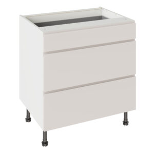 J Pull Gloss Light Grey 800 3 Drawer Base Kitchen Cabinet