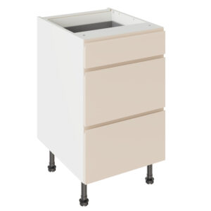 J Pull Matt Cashmere 500 3 Drawer Base Kitchen Cabinet
