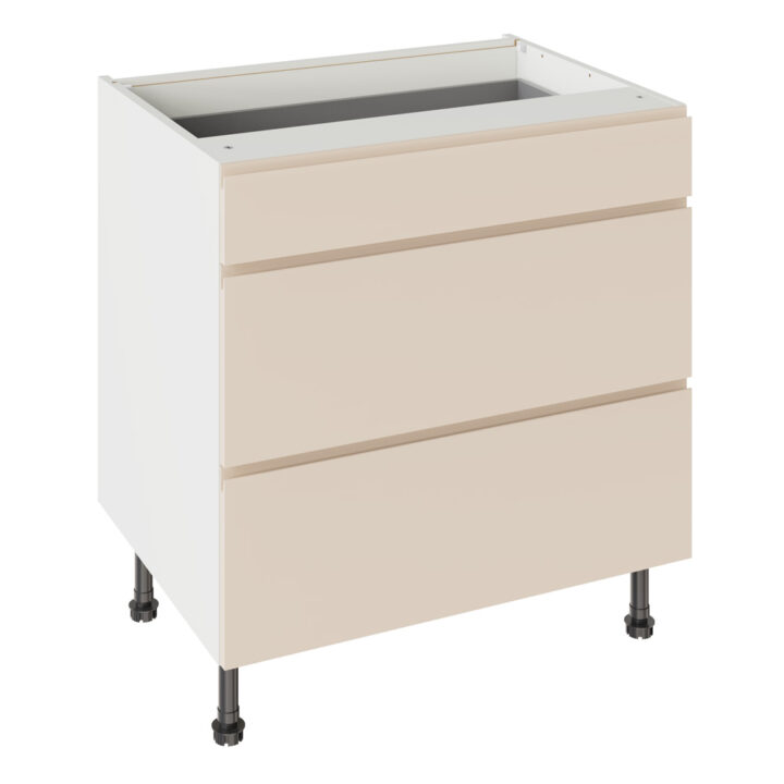 J Pull Matt Cashmere 800 3 Drawer Base Kitchen Cabinet