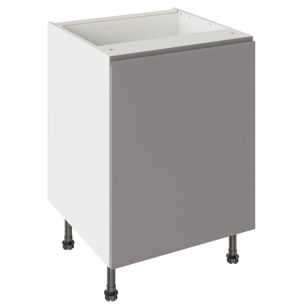 J-Pull Rigid 600 Base Kitchen Cabinet Matt Dust Grey with White Cabinet ...