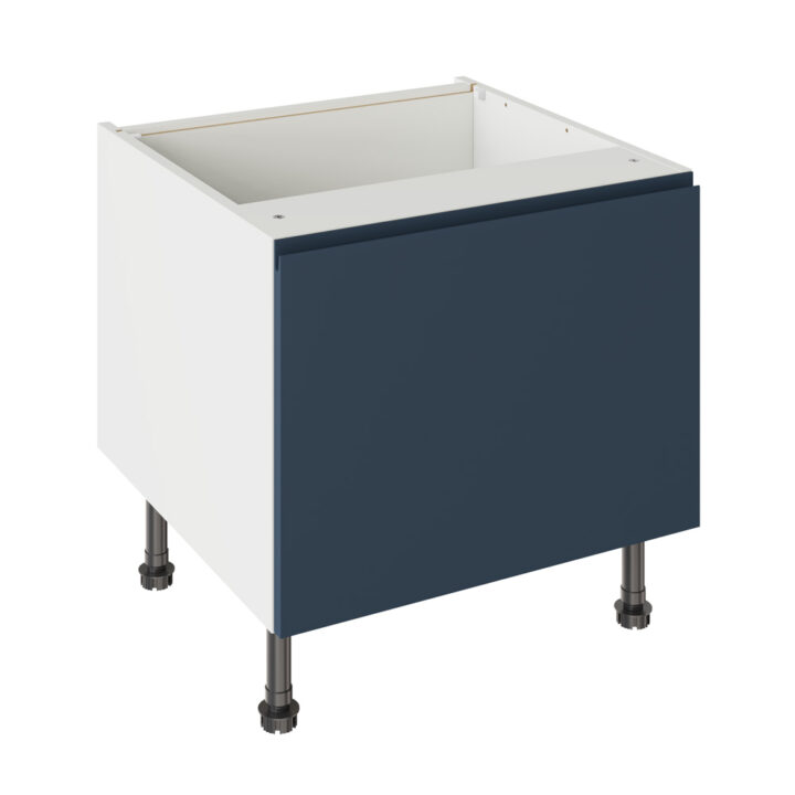 J Pull Matt Indigo Blue 600 Belfast Sink Base Kitchen Cabinet