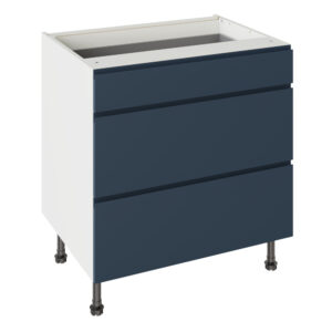 J Pull Matt Indigo Blue 800 3 Drawer Base Kitchen Cabinet