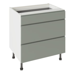 J Pull Matt Sage Green 800 3 Drawer Base Kitchen Cabinet