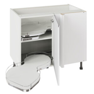 J Pull Matt White 1000 Base Kitchen Cabinet With Dual Handed Nuvola Blind Corner
