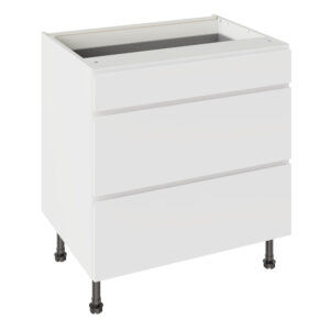 J Pull Matt White 800 3 Drawer Base Kitchen Cabinet