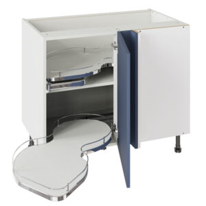 Shaker Matt Alby Blue 1000 Base Kitchen Cabinet With Dual Handed Nuvola Blind Corner