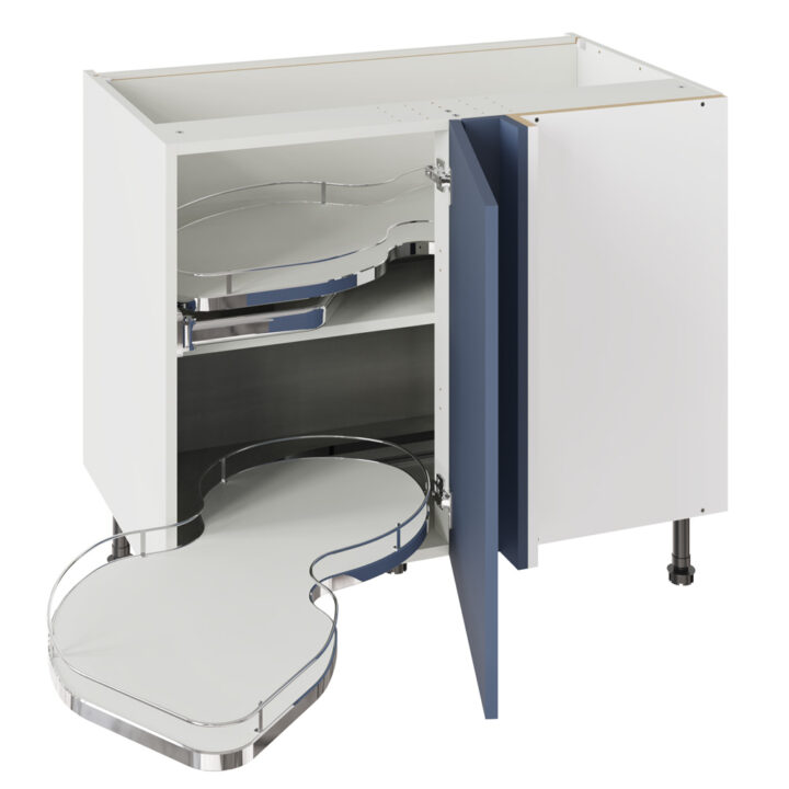 Shaker Matt Alby Blue 1000 Base Kitchen Cabinet With Dual Handed Nuvola Blind Corner