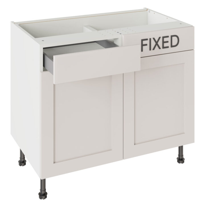 Shaker Matt Light Grey 1000 LH Drawerline Base Kitchen Cabinet