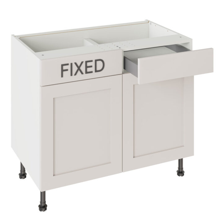 Shaker Matt Light Grey 1000 RH Drawerline Base Kitchen Cabinet