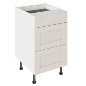 Shaker Matt Light Grey 500 3 Drawer Base Kitchen Cabinet