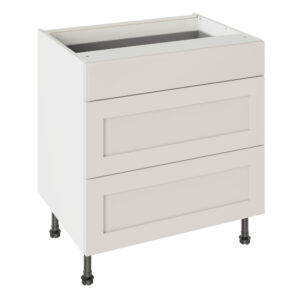 Shaker Matt Light Grey 800 3 Drawer Base Kitchen Cabinet