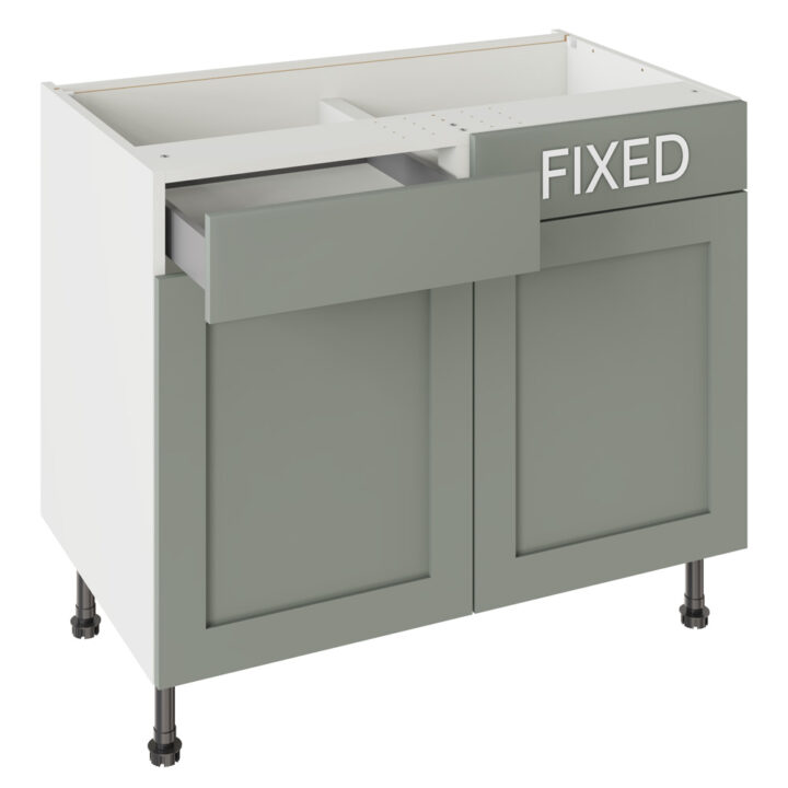 Shaker Matt Sage Green 1000 LH Drawerline Base Kitchen Cabinet