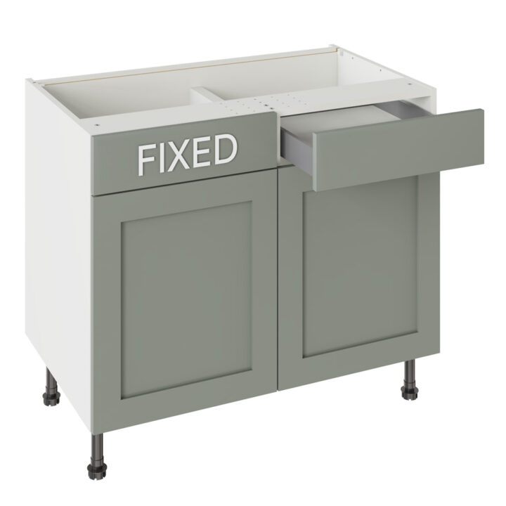 Shaker Matt Sage Green 1000 RH Drawerline Base Kitchen Cabinet