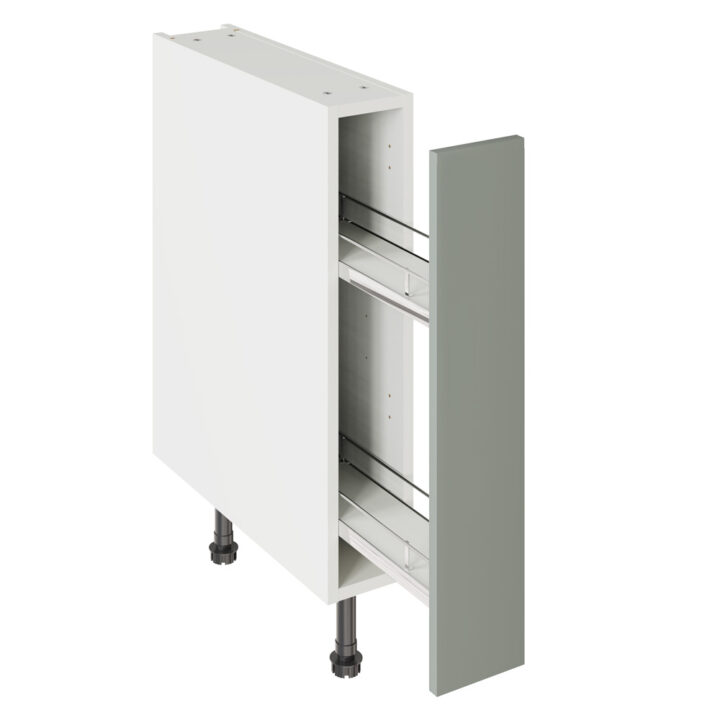 Shaker Matt Sage Green 150 Base Kitchen Cabinet Pull Out