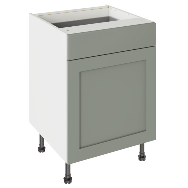 Shaker Matt Sage Green 600 Drawerline Base Kitchen Cabinet