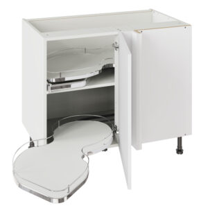 Shaker Matt White 1000 Base Kitchen Cabinet With Dual Handed Nuvola Blind Corner