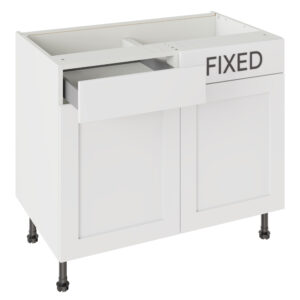 Shaker Matt White 1000 LH Drawerline Base Kitchen Cabinet