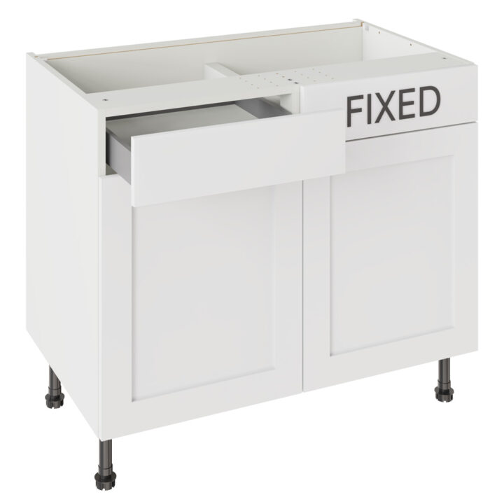 Shaker Matt White 1000 LH Drawerline Base Kitchen Cabinet