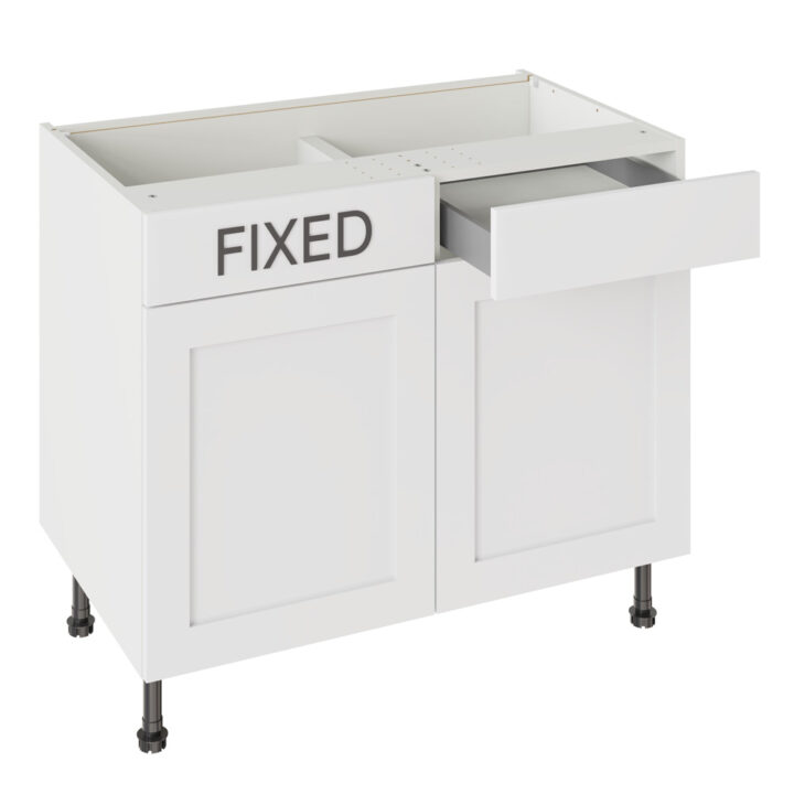 Shaker Matt White 1000 RH Drawerline Base Kitchen Cabinet