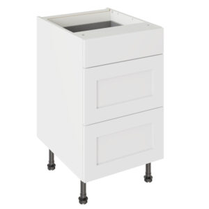 Shaker Matt White 500 3 Drawer Base Kitchen Cabinet
