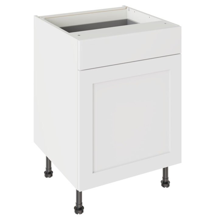 Shaker Matt White 600 Drawerline Base Kitchen Cabinet
